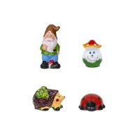 Pachet decor pentru gradina din ceramica, pitic, arici, ciuperca si buburuza / EXT 10222 Engros