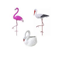 Pachet decor pentru gradina din plastic, flamingo, lebada si barza / EXT 10245 Engros