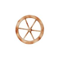 Roata decorativa din lemn, diametru 47 cm, natur cu dungi maro / EXT 10229_3 Engros
