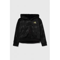 adidas bluza copii JG BLUV Q4 HD culoarea negru, cu glugă, modelator