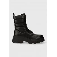 Marc O'Polo bocanci de piele femei, culoarea negru, cu platforma, 30918076301100 MM2M3017