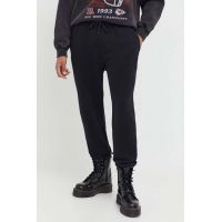 Abercrombie & Fitch pantaloni de trening culoarea negru, neted