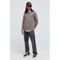 Abercrombie & Fitch pulover din amestec de lana barbati, culoarea bej, light