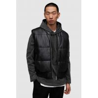 AllSaints vesta ML007Y NARO PUFFER JACKET barbati, culoarea negru, de tranzitie