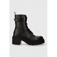 BOSS cizme de piele Carol femei, culoarea negru, cu toc drept, 50504599