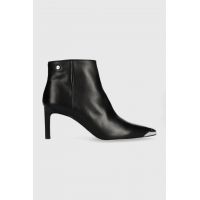 BOSS cizme de piele Janet femei, culoarea negru, cu toc cui, 50503670