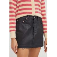 Levi's fusta jeans culoarea negru, mini, evazati