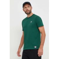 47brand tricou din bumbac MLB Oakland Athletics barbati, culoarea verde, neted
