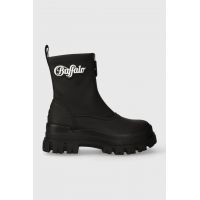 Buffalo botine Aspha Rain Zip femei, culoarea negru, cu toc plat, 1622323