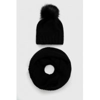 Answear Lab caciula si fular culoarea negru