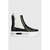 Puma ghete chelsea de piele Mayze Chelsea Winter Wns femei, culoarea negru, cu platforma, izolare usoara
