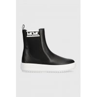 MICHAEL Michael Kors ghete chelsea de piele Emmett femei, culoarea negru, cu toc plat, 43H3EMFE5L