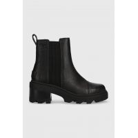 Sorel ghete chelsea de piele JOAN NOW CHELSEA femei, culoarea negru, cu toc drept, 2048451