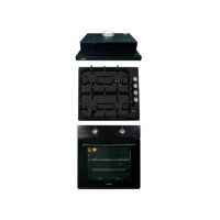 Pachet cuptor incorporabil 1857, capacitate 51L, electric, negru, plita incorporabila email 0041, 60X50X15 cm, gaz butelie sau gaz natural, duze de schimb incluse, hota 1 motor, putere 140W 1895, 60X50 cm / SET 30051 Engros