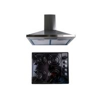 Pachet plita incorporabila (1864), 60x50x6 cm, gaz butelie sau gaz natural (duze de schimb incluse), hota incorporabila decorativa inox, 63 cm (1925) / SET 30041 Engros