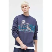 Abercrombie & Fitch bluza barbati, culoarea violet, cu imprimeu