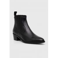 Answear Lab cizme de piele femei, culoarea negru, cu toc drept