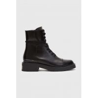 AllSaints cizme de piele Dusty femei, culoarea negru, cu toc plat, WF0048Z