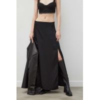 Bruuns Bazaar fusta culoarea negru, midi, drept