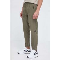 adidas Performance pantaloni de antrenament Designed for Training culoarea verde, neted