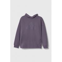 adidas bluza copii culoarea violet, cu glugă, cu imprimeu