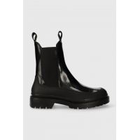 Gant cizme de piele Prepnovo femei, culoarea negru, cu toc plat, izolare usoara, 27551365.G00