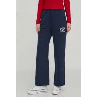 Abercrombie & Fitch pantaloni de trening culoarea albastru marin, cu imprimeu