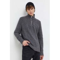 Abercrombie & Fitch pulover barbati, culoarea gri, cu turtleneck