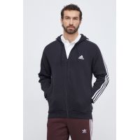 adidas bluză bărbați, culoarea negru, cu glugă, cu imprimeu  IB4029