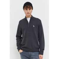 Abercrombie & Fitch pulover din amestec de lana barbati, culoarea gri, light, cu turtleneck
