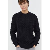 Abercrombie & Fitch pulover din amestec de lana barbati, culoarea negru