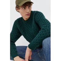 Abercrombie & Fitch pulover din amestec de lana barbati, culoarea verde
