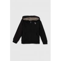 Abercrombie & Fitch bluza copii culoarea gri, cu glugă, neted