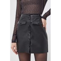 Bruuns Bazaar fusta culoarea negru, mini, drept