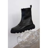 Medicine cizme de piele femei, culoarea negru, cu platforma