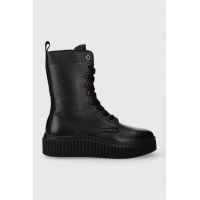 Marc O'Polo cizme de piele femei, culoarea negru, cu toc plat, izolare usoara, 30916066303134 MM2M3036
