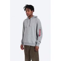 Alpha Industries bluză bluză Alpha Industries X-Fit Hoody bărbați, culoarea gri, cu glugă, uni 158321.17-grey