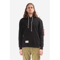 Alpha Industries bluză bărbați, culoarea negru, cu glugă, uni 108338.03-black