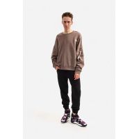 Alpha Industries hanorac de bumbac bărbați, culoarea maro, uni 118317.628-brown