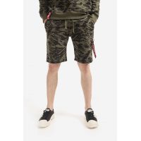 Alpha Industries pantaloni scurți X-Fit Cargo Short Camo bărbați, culoarea verde 166301C.634-green