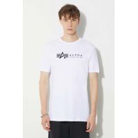 Alpha Industries tricou din bumbac Alpha Label T 2 Pack bărbați, culoarea alb, cu imprimeu 118534.09