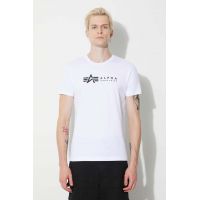 Alpha Industries tricou din bumbac Alpha Label T 2 Pack bărbați, culoarea alb, cu imprimeu 118534.95
