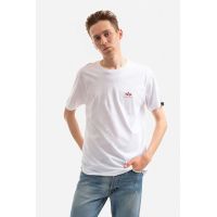 Alpha Industries tricou din bumbac Backprint culoarea alb, cu imprimeu 128507.178-white