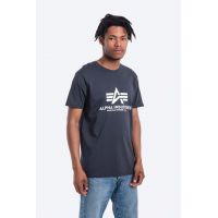 Alpha Industries tricou din bumbac Basic T-Shirt culoarea bleumarin, cu imprimeu 100501.02-navy