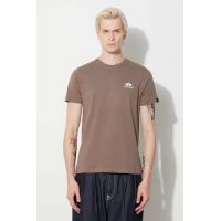 Alpha Industries tricou din bumbac Basic T Small Logo bărbați, culoarea bej, uni 188505.183
