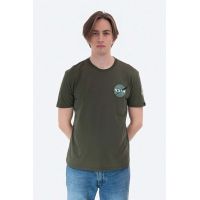 Alpha Industries tricou din bumbac culoarea verde, uni 176507.257-green