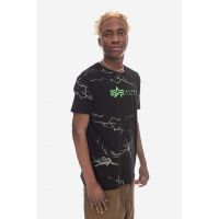 Alpha Industries tricou din bumbac Lightning AOP culoarea negru, cu model 106500.208-black