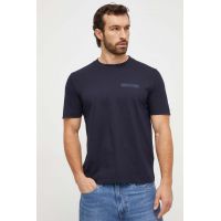 BOSS Orange tricou din bumbac bărbați, culoarea bleumarin, uni 50505238