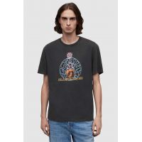 AllSaints tricou din bumbac Dimension barbati, culoarea negru, cu imprimeu