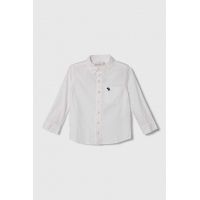 Abercrombie & Fitch camasa de bumbac pentru copii culoarea alb